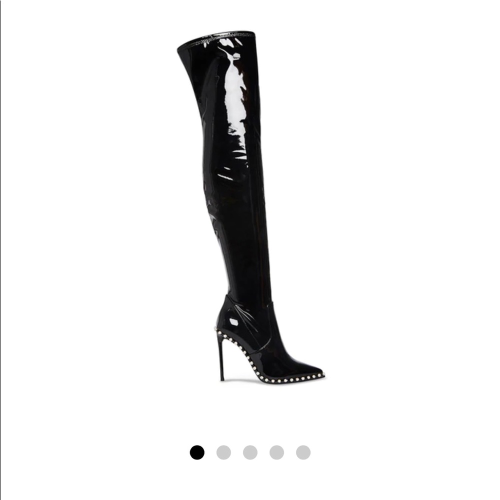 Steve Madden ‘Vyva’ Black Patent Thigh High Boots